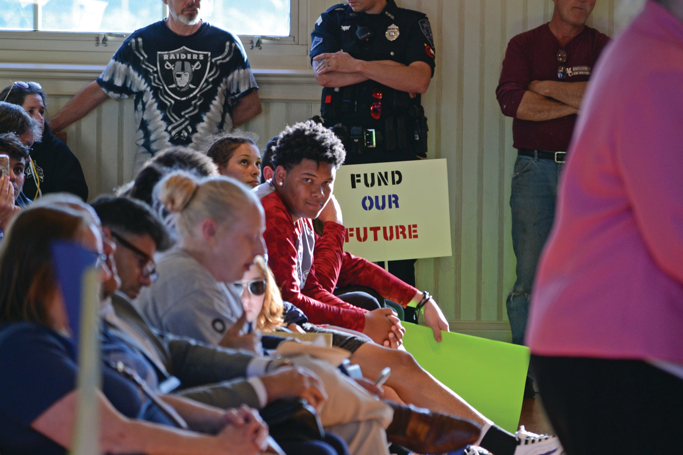FUND OUR FUTURE: Another protest sign asked legislators to provide more funding to the Warwick School Department.